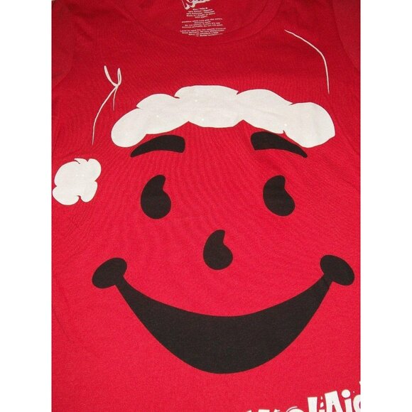 Santa Kool Aid Red Christmas Glitter Tshirt KoolAid Junior 15 17 Size XL - Picture 3 of 12